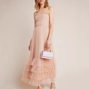 Anthropologie Graciela Tiered Tulle Maxi Dress